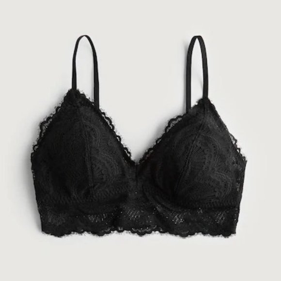NWT Gilly Hicks Longline Lace Triangle Bralette, Black, Small - Picture 3 of 3